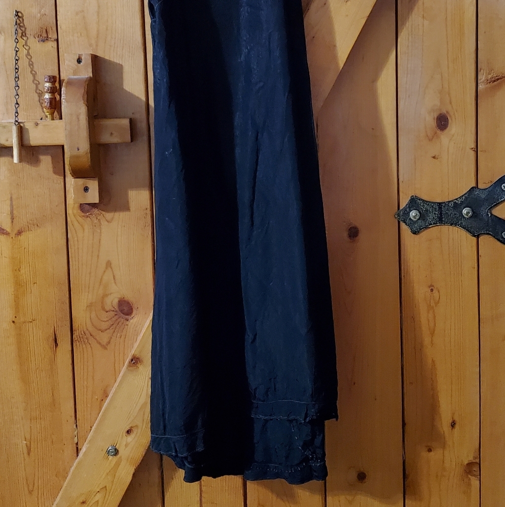Vintage Mary Barron Biastrait Acetate Tafeta Black Slip or Nightgown Size 34 - Picture 2 of 4